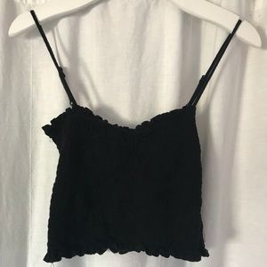 Black basic crop top